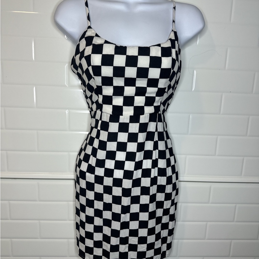 Black and White Checkered Dress